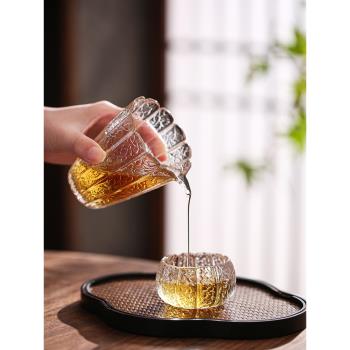 加厚手工公道杯透明玻璃蓋碗茶杯耐高溫品茗杯大號分茶器功夫茶具