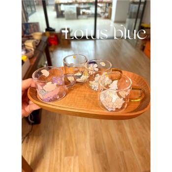 阿滿春日系列迷你玻璃杯小酒杯下午茶杯耐熱高硼硅玻璃咖啡杯