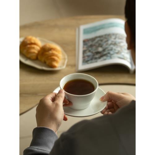 豬豬盧本斯陶瓷白色咖啡杯碟套裝家用拉花杯子掛耳咖啡杯早餐茶杯