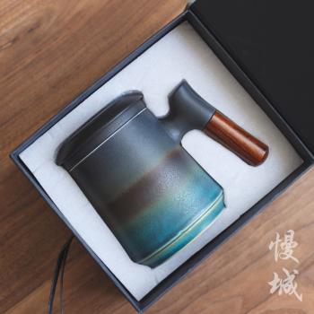 陶瓷馬克杯茶水分離日式辦公杯創意簡約水杯泡茶茶杯茶具家用
