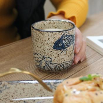 茶杯復古直身早餐個性釉下彩陶瓷