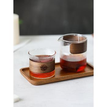 耐熱玻璃豎條紋咖啡分享杯手沖套裝公道杯茶杯分享壺單品咖啡品杯