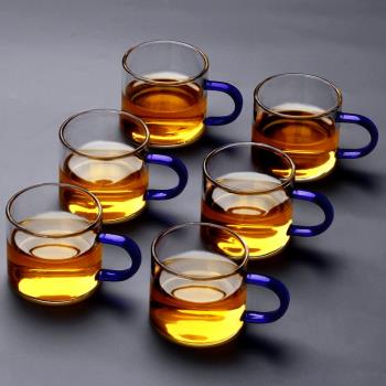 6只裝個人杯玻璃杯茶具單個功夫小茶杯主人杯茶碗單杯品茗杯茶盞