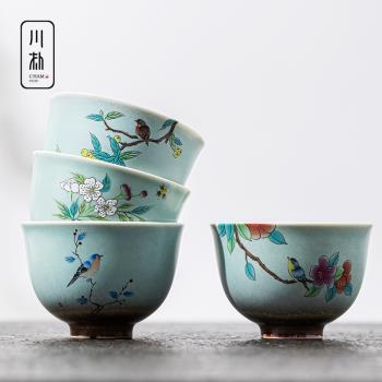 陶瓷窯變品茗杯單個日式大號白瓷