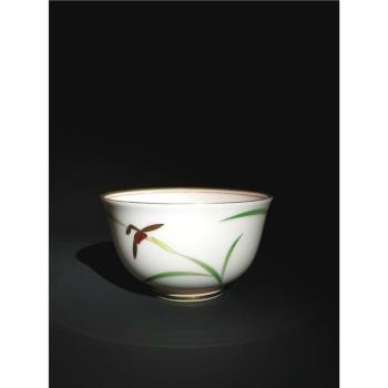 日本進口香蘭社彩繪陶瓷小茶杯主人杯手工薄胎茶杯聞香杯品茗杯