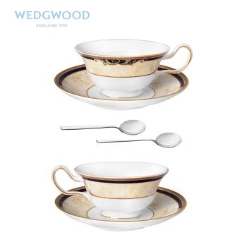 Wedgwood Cornucopia豐饒之角茶杯2杯2碟2勺 歐式下午骨瓷紅茶杯