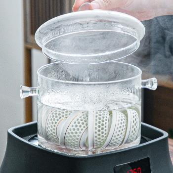 耐熱玻璃茶洗帶蓋電陶爐加熱洗杯特大號家用辦公茶杯碗厚茶具配件