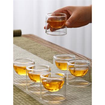 家用透明套裝品茗杯喝茶日式玻璃
