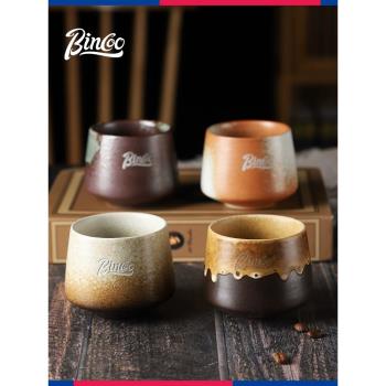 Bincoo日式復古掛耳咖啡杯意式濃縮專用拿鐵杯子粗陶功夫茶杯水杯