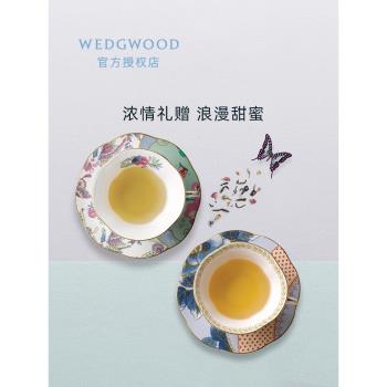 禮盒裝Wedgwood威基伍德花間舞蝶骨瓷茶杯碟勺歐式下午茶咖啡具