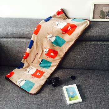 茶杯貓披肩毯午睡毯空調毯兒童毯沙發毯寶寶床單嬰兒小毛毯膝蓋毯