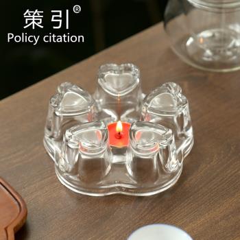 策引時尚心形泡茶杯燭臺恆溫玻璃
