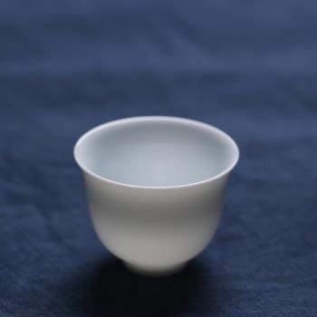 鈴鐺杯羊脂玉白瓷高款茶杯釉下彩單杯茶具陶瓷工夫功夫主人杯家用