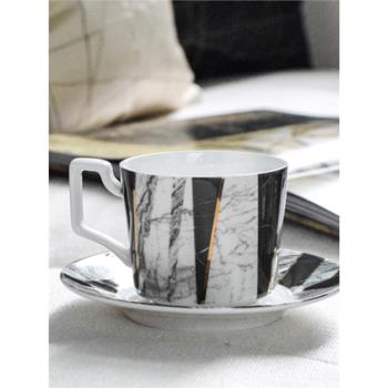 印象派北歐風 骨瓷咖啡杯碟套裝簡約歐式英式下午茶杯花茶杯陶瓷