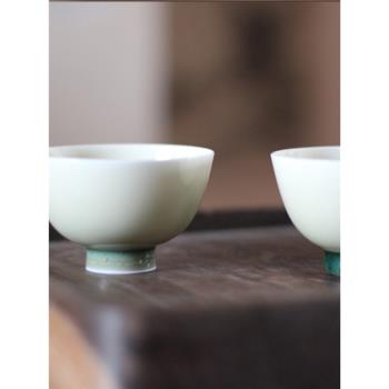陶瓷杯景德鎮高溫陶瓷 原礦色釉茶杯 瓷器單杯高溫秘色手工主人杯