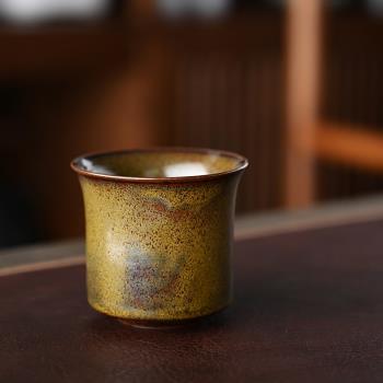 日本FS陶瓷功夫茶具個人主人杯單茶杯大口品茗杯窯變復古風青瓷