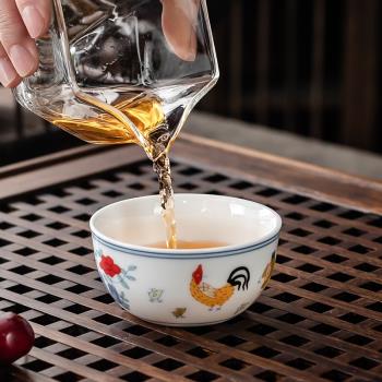 日本FS德化白瓷主人杯杯陶瓷功夫茶具小茶杯杯品茗杯雞缸杯子茶