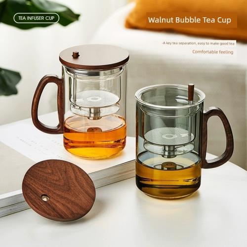 喝茶飄逸杯玻璃泡茶杯茶水分離高檔個人專用茶杯帶把辦公室水杯