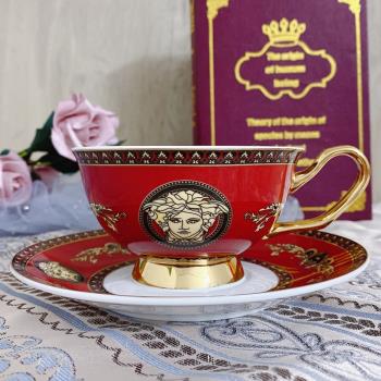 輕奢英式骨瓷咖啡杯歐式茶杯水杯家用小奢華辦公室陶瓷一杯碟套裝