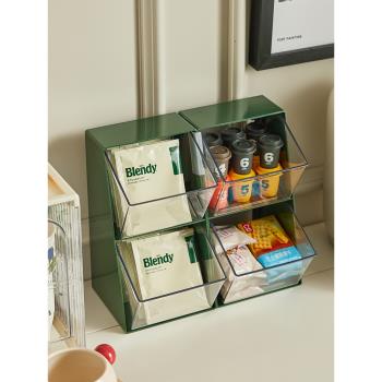 茶包收納盒放咖啡膠囊袋裝奶茶條辦公室桌面茶水間吧臺透明置物架