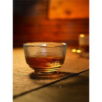 禪心玻璃茶杯出口日本描金錘目紋品茗杯 主人杯手工茶盞功夫茶具