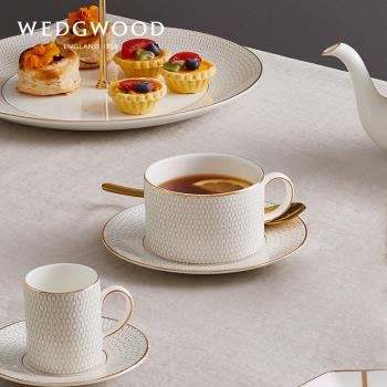 英國Wedgwood金色幾何骨瓷咖啡杯碟套裝 歐式宮廷風下午茶杯茶具
