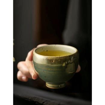 九土手工陶瓷品茗杯日式禪意粗陶小茶杯家用主人杯單復古功夫茶具