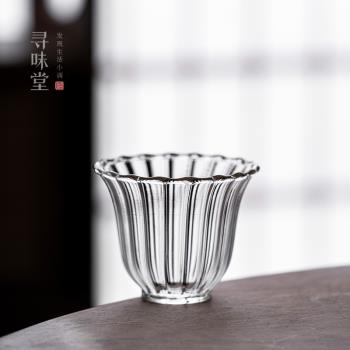 優質條紋日式品茗杯商用家用玻璃