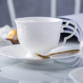 純白骨瓷咖啡杯 歐式英式下午茶具套裝ins風創意個性陶瓷水杯茶杯