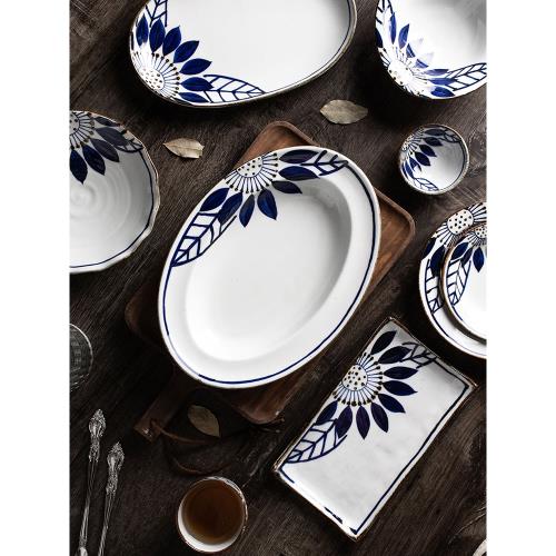 波佐見燒日式餐具碗日本進口翔芳窯手繪大麗花復古陶瓷精致沙拉碗