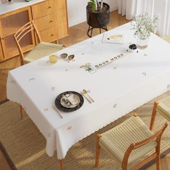 桌布防水防燙防油免洗pvc長方形桌墊餐桌布輕奢高級感臺布ins簡約