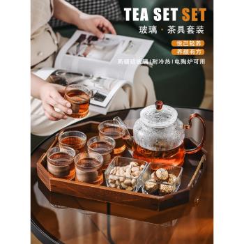 家用茶壺日式下午茶茶具套裝花茶壺成套花茶杯養生泡茶壺玻璃茶具