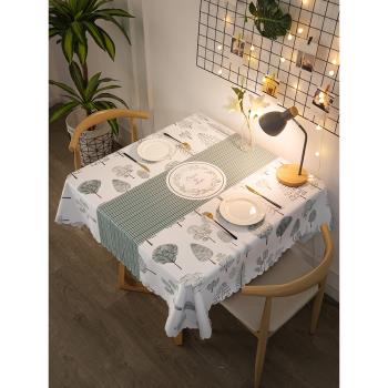 正方形桌布免洗防油防水家用餐桌方桌桌布輕奢高級感小桌布正方形