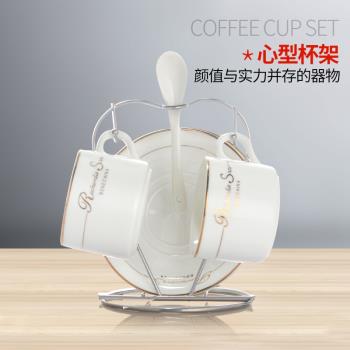 Mongdio陶瓷咖啡杯套裝家用歐式小奢華咖啡杯碟簡約精致下午茶杯