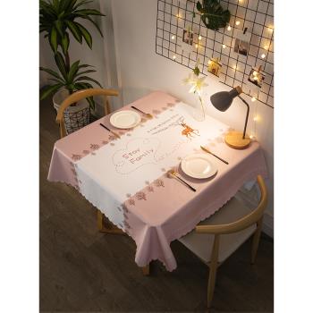 正方形桌布防水防油免洗家用方桌桌布高級網紅餐桌小方桌正方形
