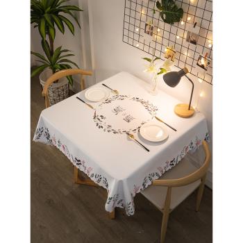 正方形桌布免洗防油防水家用餐桌方桌桌布網紅高級感小桌布正方形