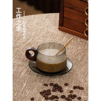手沖咖啡杯玻璃高檔精緻小奢華茶杯辦公室高顏值設計感喝水杯子