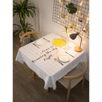 正方形桌布免洗防油防水家用餐桌方桌桌布高級網紅小桌布正方形