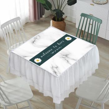 布藝方桌桌布正方形臺布家用四方簡約北歐餐桌布麻將桌蓋布防水
