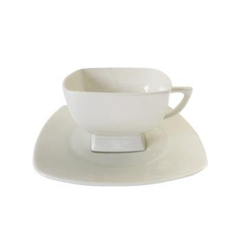 骨瓷vintage中古杯方底阿拉伯咖啡杯子白色英式下午茶杯純色復古