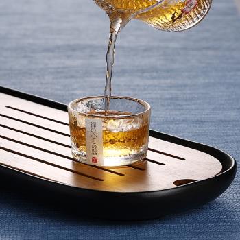日式錘紋品茗杯清酒圓柱金點玻璃