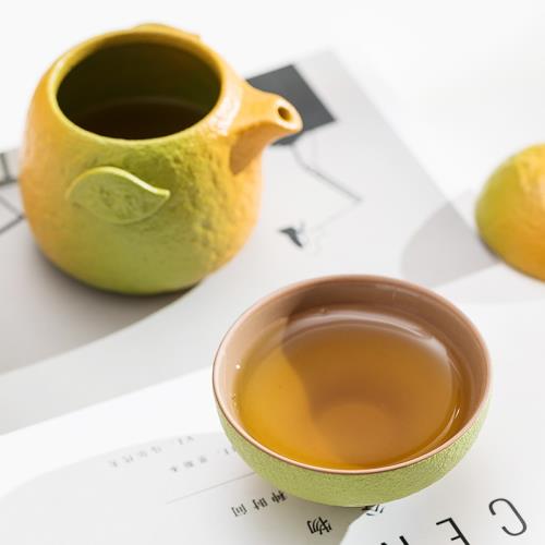 一品仟堂陶瓷茶杯主人杯橘子品茗杯功夫茶具小號家用待客茶杯單杯|茶杯