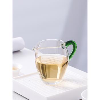 輕奢加厚耐熱玻璃茶海公道杯大日式功夫茶具泡茶漏公杯分茶杯茶器