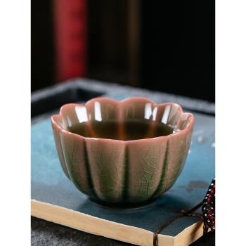 寶石釉冰花茶杯開片紋功夫茶具主人杯陶瓷品茗杯茶盞個人專用杯子