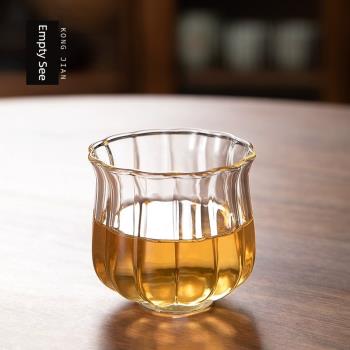 茶杯主人杯女士玻璃日式品茗杯茶具花茶單杯琉璃加厚杯子喝茶