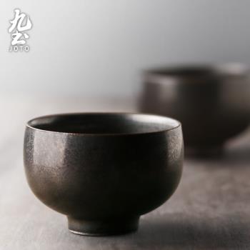 日式手工陶瓷品茗杯建盞套裝景德鎮復古主人單杯家用禪意功夫茶杯