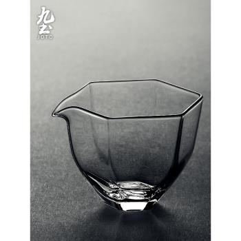 日式手工玻璃六角公道杯透明公杯加厚勻杯耐熱茶海功夫茶具分茶器
