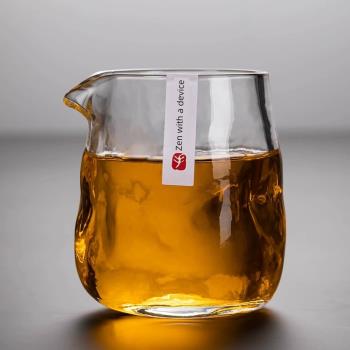 瓷牌茗日式公道杯家用玻璃耐熱手抓透明茶具分茶器加厚高檔分茶杯
