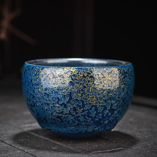 蕭家大漆建盞茶杯手工傳統漆器茶具單杯天目鐵胎主人杯百花油滴盞