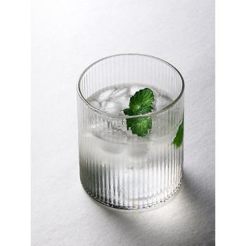 日式手工耐熱條紋家用玻璃杯